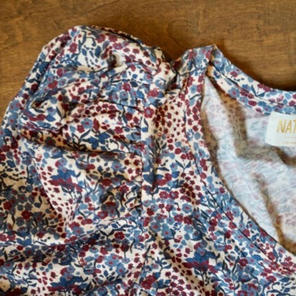 Nation LTD Celine Puff Sleeve Floral Cherry Blossom Pima Cotton Top Size XS - Picture 4 of 11